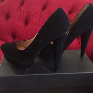 Black suede Collin Stuart platform heels